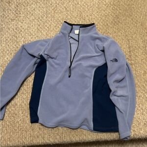 The North Face Women’s Light Blue and Navy Zip-Up Sweater